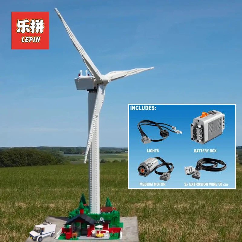 

Lepin Set 37004 925Pcs Creative Figures Windmill Turbine With Motor Compatible 10268 Model Building Blocks Bricks Christmas Toys