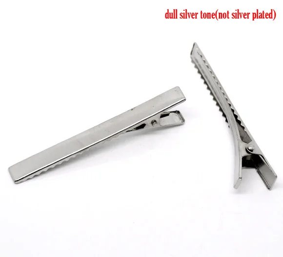 

DoreenBeads 20 Silver Tone Prong Barrettes Hair Clips 77x16mm (B10850), yiwu