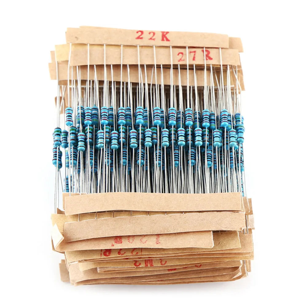 

560pcs/set 1/4W Resistance 1% Metal Film Resistor Electronic Assorted Resistance Component Kit Consisting 56Value 1OHM to 10MOHM