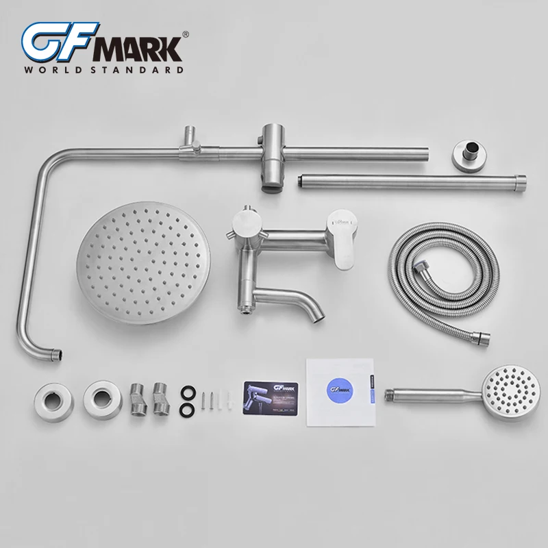 Многофункциональный душевой набор GFmark из нержавеющей стали SUS304 настенный