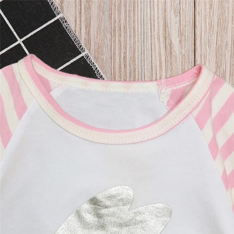 Toddler Kids Baby Girl Striped Cartoon Rabbit Casual Princess T Shirt Tops