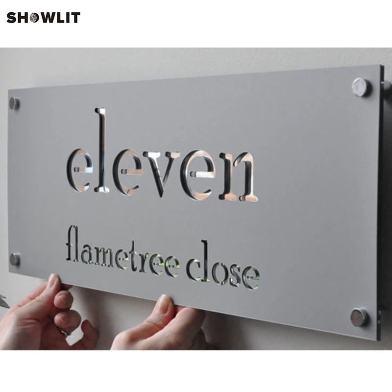 Stainless Steel Custom Made Laser Cut House Number Address Signin Door