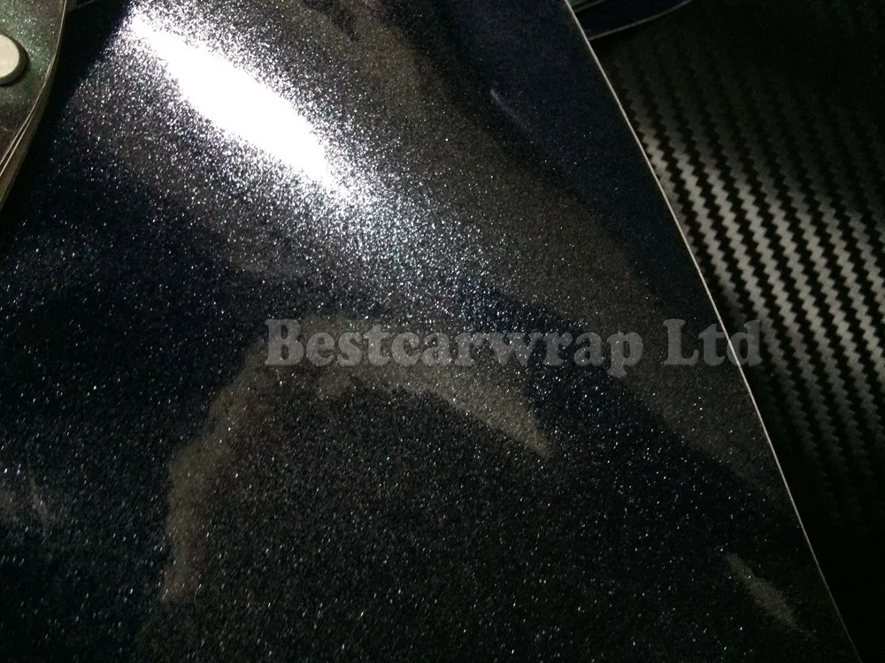 glossy metallic black pearl sparkle gloss car wrapping film foile (4)
