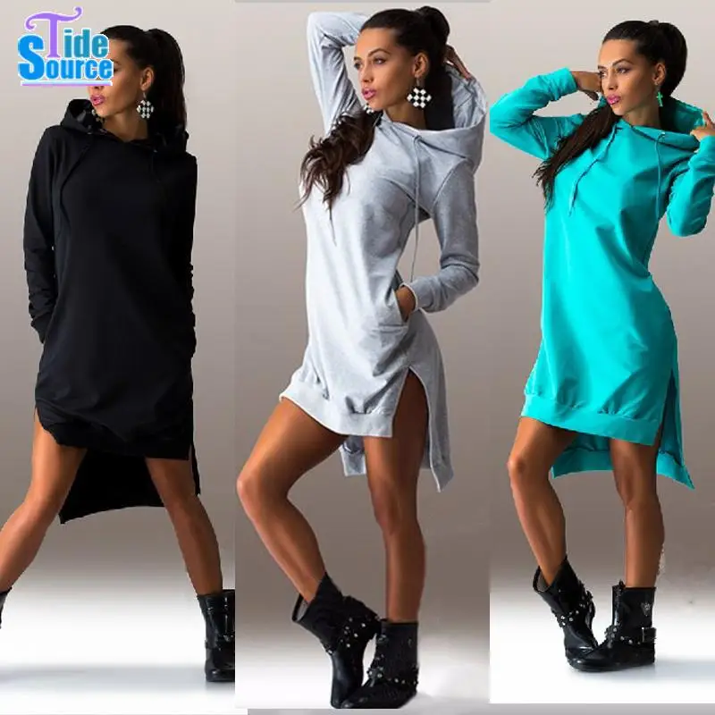2017 Hot Western Style Cotton Winter Fall Dress Long Sleeve 2017 Hot Western Style Cotton Winter Fall Dress Long Sleeve Pocket Casual Dresses With A Hood 3 Colors Loose Vestidos In From Women S Clothing