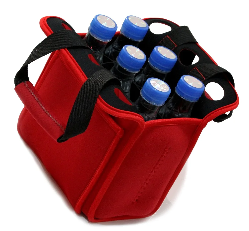 Neoprene insulated six pack beer cooler bag
