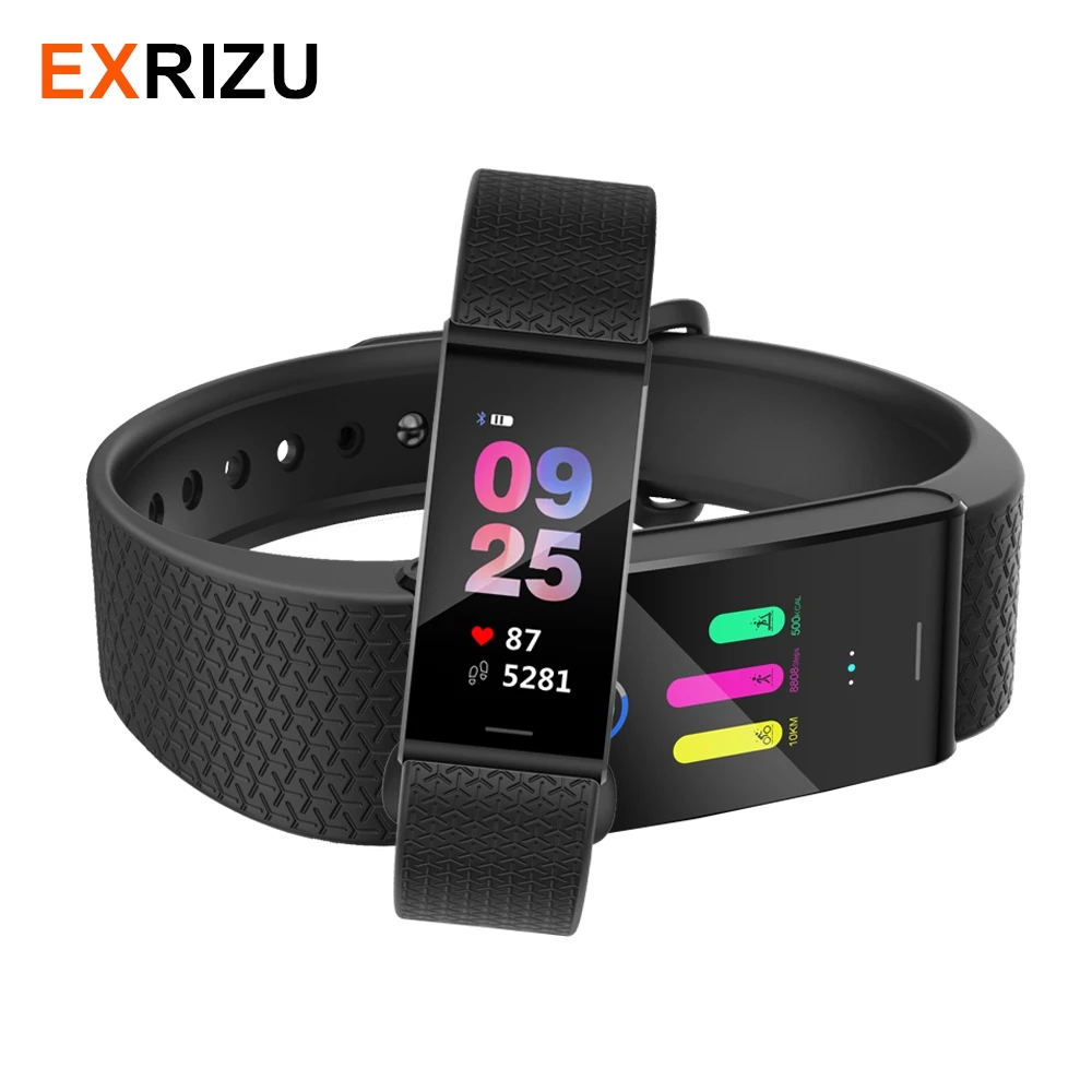 

EXRIZU F7 SMART WRISTBAND IP68 WATERPROOF BRACELET CONTINOUS HEART RATE MONITOR CALORIE STOPWATCH SEDENTARY SLEEP TRACKER BAND