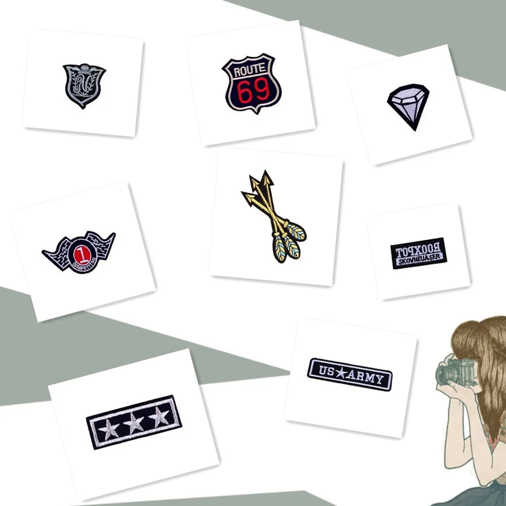 1 PC Cloth Patch Stripes on Clothes Embroidered Stickers for Clothes