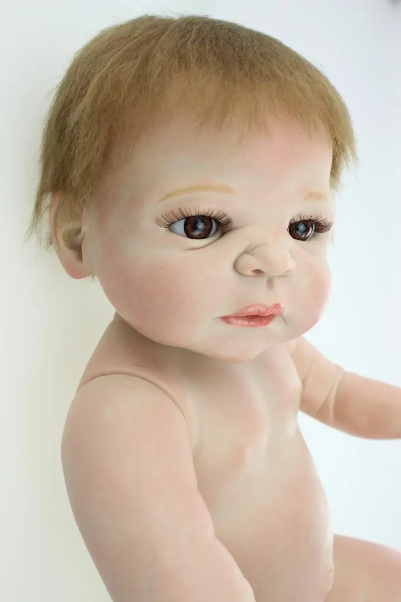 57CM Realistic silicone reborn babies dolls	 naked toddler doll boy girl gender optional boneca reborn children gift