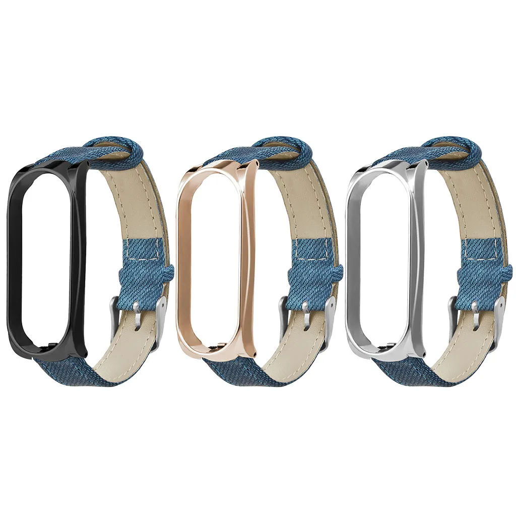 

SmartWatch Smart Watch Strap Smartband Cowboy Style Replacement Band Straps + Metal Case For Xiaomi Mi Band 3 Bracelet Wristband