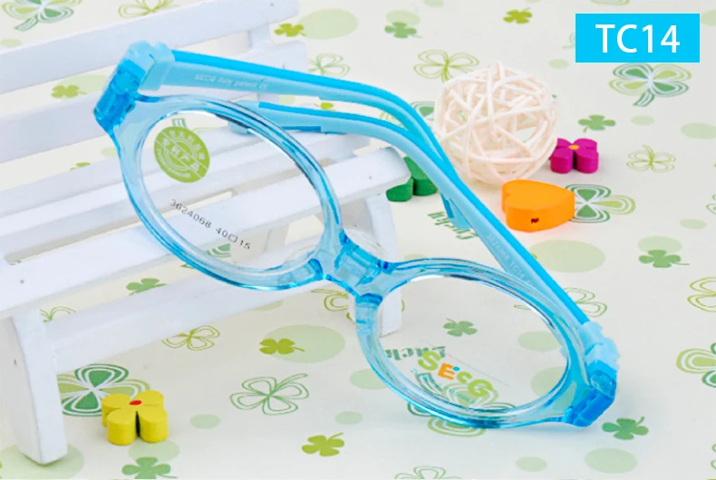 SECG детские круглые милые гибкие Детские рамки мягкие сверхлегкие съемные детские оправы Силиконовые носовые упоры диоптрийные очки