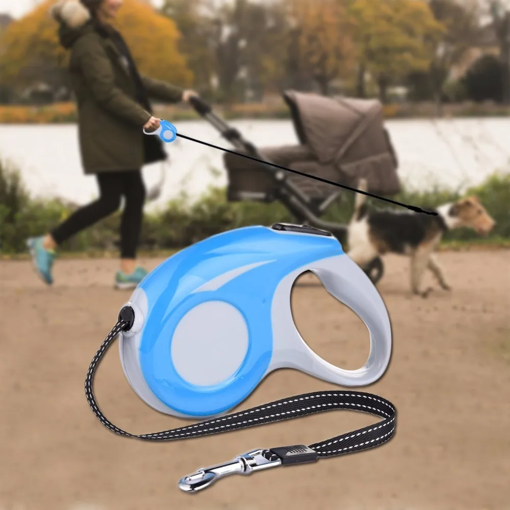 Pet Supplies ABS Dog Collar Leash 3/5 Meter Automatic Retractable Harness Durable Puppy Patrol Rope Walking Cat Traction|leash harness|retractable
