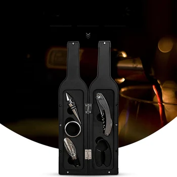 

Wine Bottle Shape 5 Piece Red Wine Bottle Opener Set Multifunctional Stainless Steel Wine Set