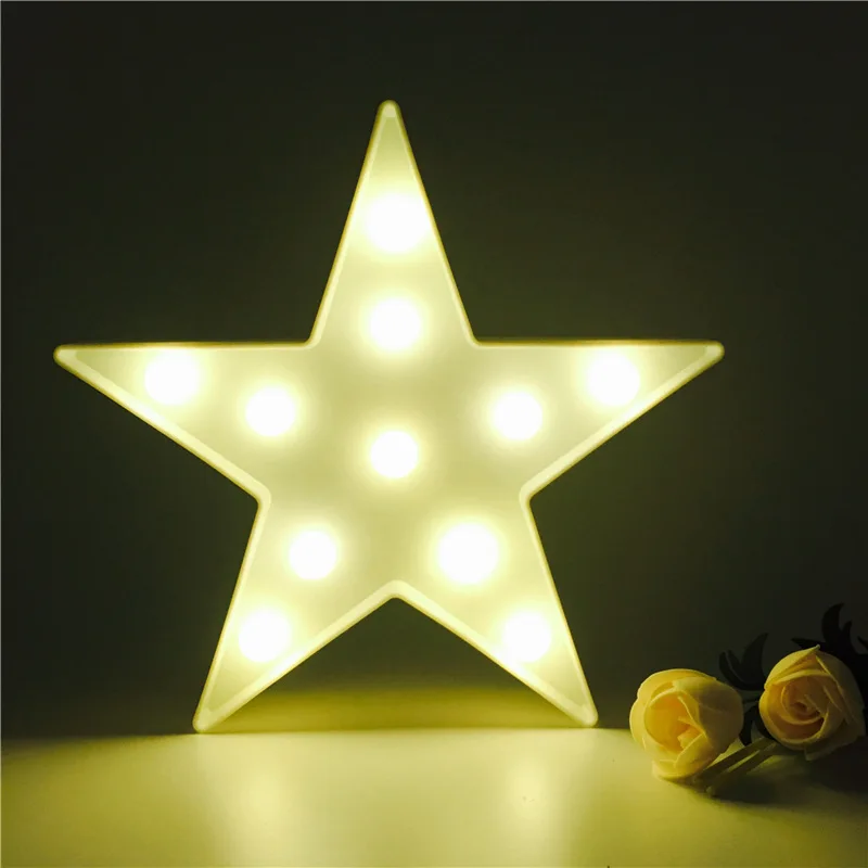 Solled Led Star Shaped Light Plastic Marquee Decorative Letter Solled Led Star Shaped Light Plastic