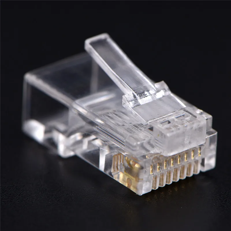 Штекерный адаптер RJ45 CAT5 CAT5e CAT6 прозрачный Модульный сетевой разъем 8P8C для