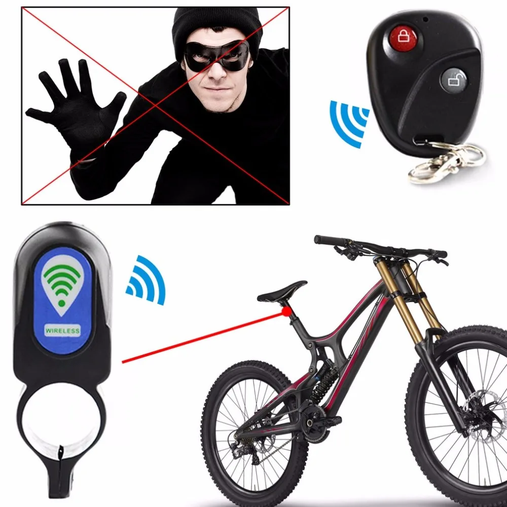 Bike Wireless Alarm Lock Bicycle Security System Anti-Theft With Remote Control
