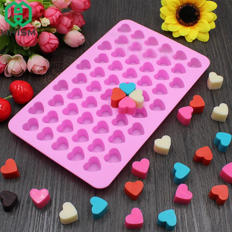 WHISM Mini 55 Heart Shape Silicone Chocolate Mold Handmade Soap Mould