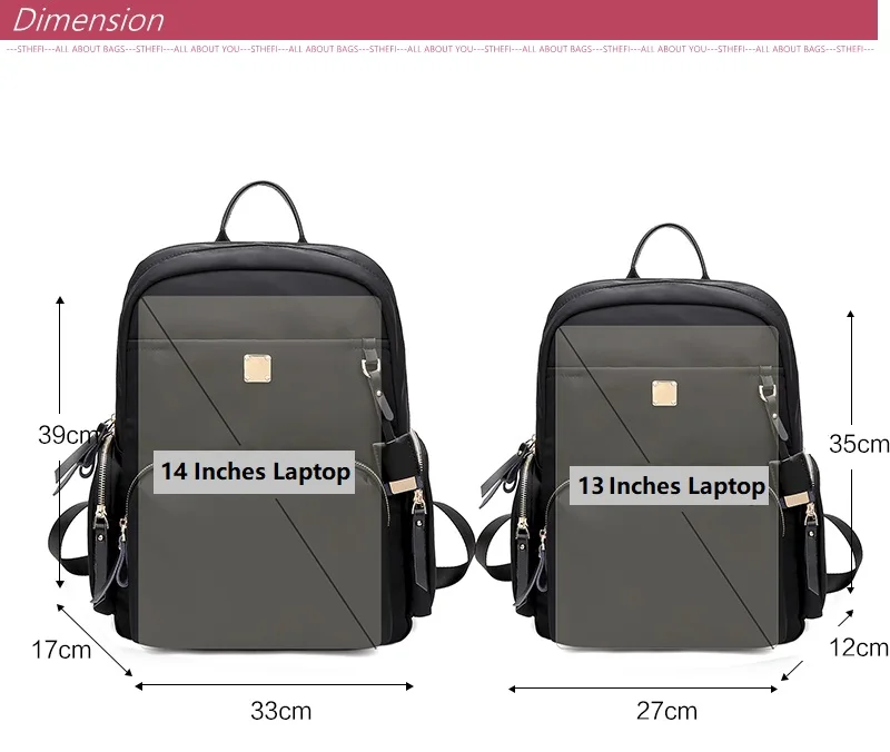 STHEFI женский нейлоновый рюкзак в деловом стиле, совместимый с 14 дюймовым 13 дюймовым ноутбуком, сумка для путешествий
