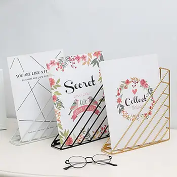 

Angle Shape Card Holder Desktop Wired Storage Organizer Book Shelf File Folder Hangable Office School Supply