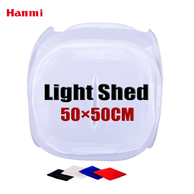 

Hanmi 50cm Photo Studio Collapsible Light Box Fotografia Light Tent 4 Backdrops Softbox Photography Studio Accessories Lightbox