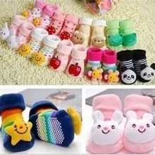 Милые Нескользящие носки для новорожденных мальчиков и девочек носки с рисунками животных для детей 0-12 месяцев