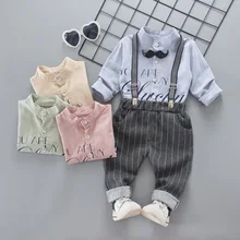 2018 new baby boy spring fall clothing set gentleman style handsome suits shirts+pants kids boys clothes sets