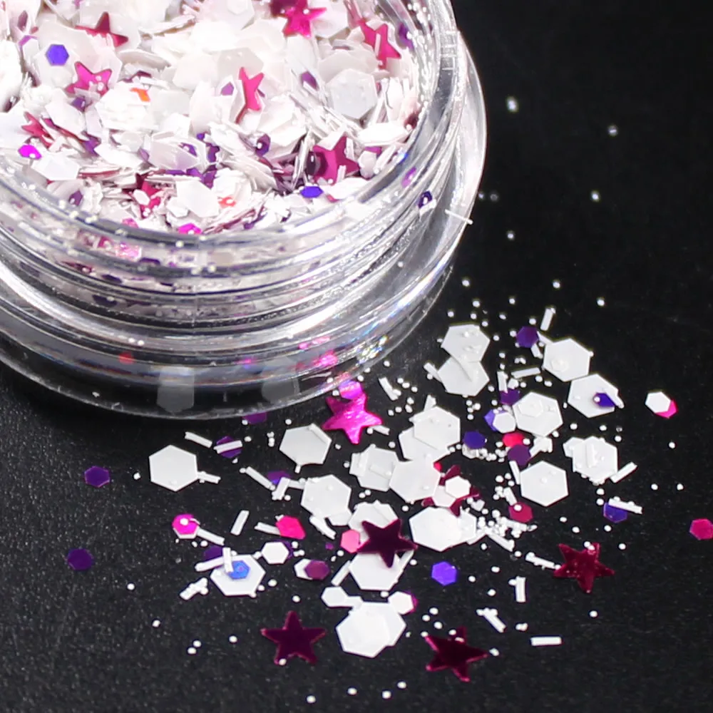 1 Pcs Snowflake Glitter Eyeshadow Glitter Eyes Palette Monochrome Eyes Shimmer Powder Makeup Tool Dance Party Decorations CHS10 - Цвет: 4