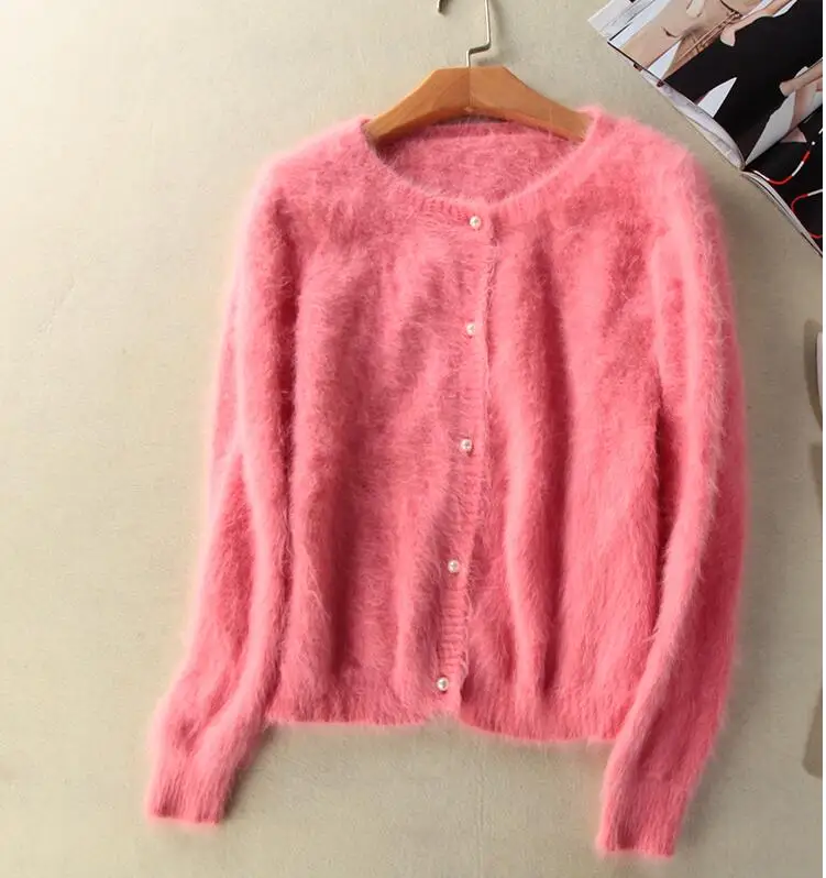 Норковый кашемировый свитер, женские кашемировые кардиганы, вязаная норковая шуба, m1113 - Цвет: 13