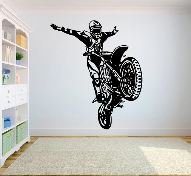 Dirtbike-pegatinas De Pegatina Con Diseños Deportivos Para Pared