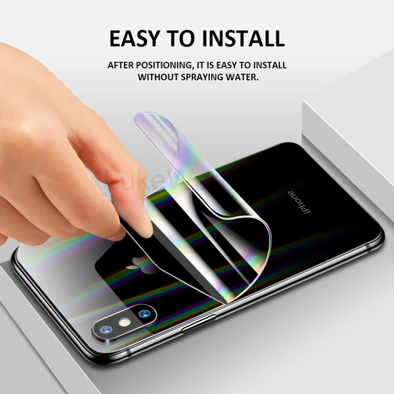

Aurora laser Hydrogel Back Film for iphone 8 7 XR XS Protection Film on for iphone 8 7 plus X XS MAX Soft PET Back Screen Cover