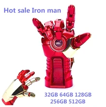 Hot sale Iron man flash drive 128gb 256gb 512gb 64gb usb flash drive Real capacity pendrive Memory Stick USB u disk gift OTG HOT