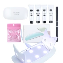 1 Набор для наращивания ногтей, маникюрный, 9 Вт, УФ-светодиодный светильник, не вредит, акриловый гель, строительная форма, складная Кисть для ногтей, оборудование для дизайна ногтей, инструменты TR1029