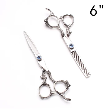 

6.0" 17.5cm 440C Customized Brand Barber Scissors Cutting Scissors Thinning Shears Profrssional Hair Scissors Styling Tool C9100