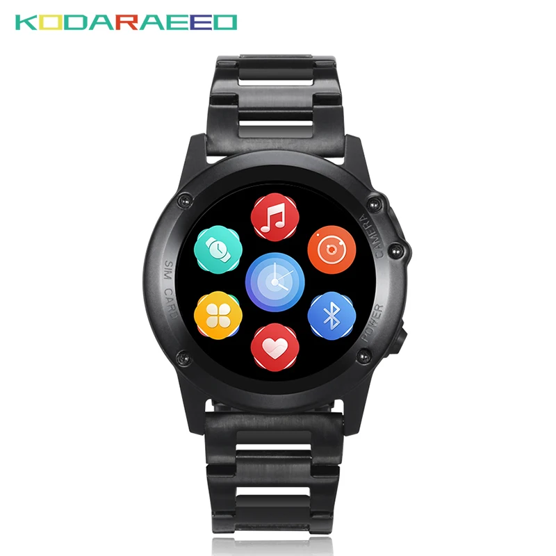 

IP68 Waterproof Android GPS Smart Watch Smartwatch Wristwatch 3G SIM WiFi Sport Fitness 5MP Camera H1 Steel strap smart watch
