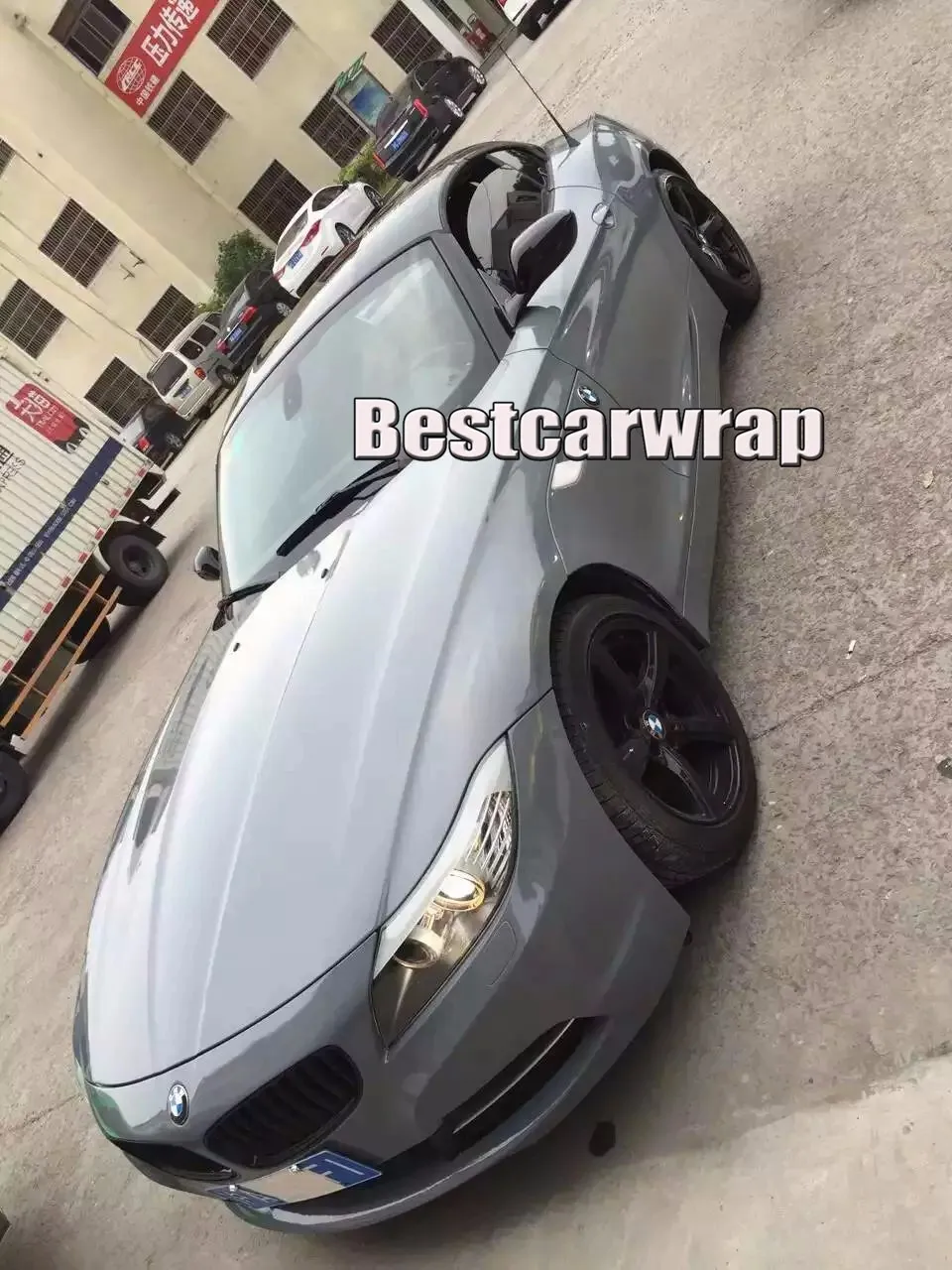 3M cement grey super gloss high glossy vinyl car wrapping film with 3 Layers vehicle wraps (20)