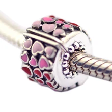 DIY Подходит для Pandora шармы браслеты взрыв любви клип бусины с смешанной эмалью стерлингового серебра 925-ювелирные изделия