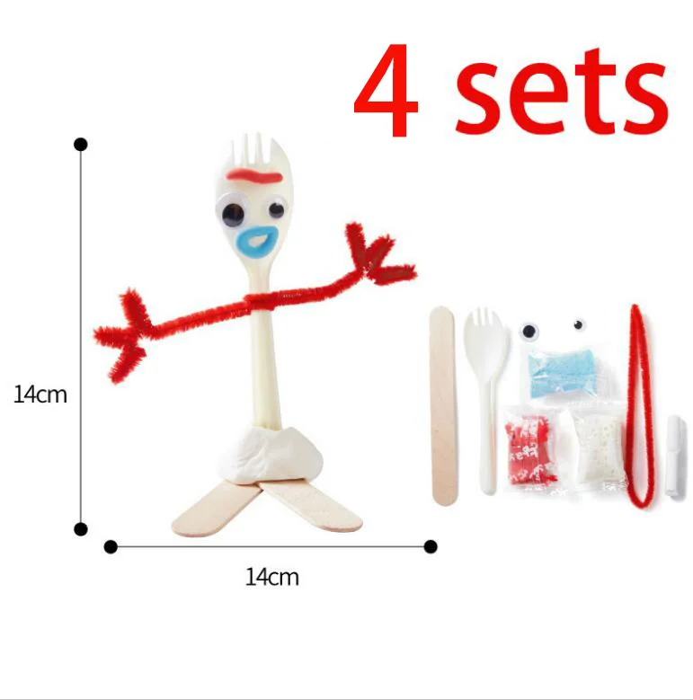 Toy Story 4 Buzz Lightyear Forky Alien Woody Kid Craft Handmade Art DIY Forky Action Figures Toys Kid Educational Toys