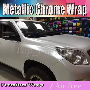 

White pearl satin metallic chrome Vinyl Car Wrap Film For Vehicle Covering With Air Release size 1.52x20m/ 4.98x66ft / roll