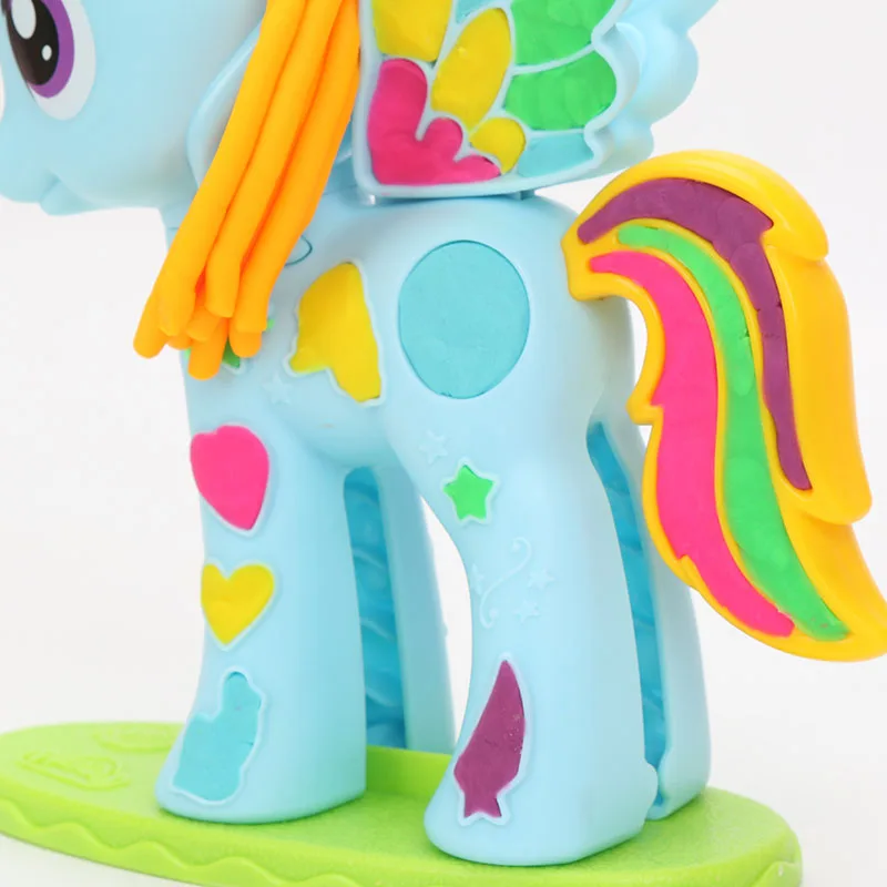 Играть Doh My Little Pony Радуга тире стиль салон Playset красочные пони ПВХ фигурку Коллекционная модель игрушечные Пони для обувь девочек