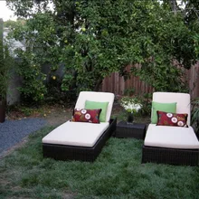 Тростника плетеная мебель открытый алюминиевый комплект шезлонгов диван кровать