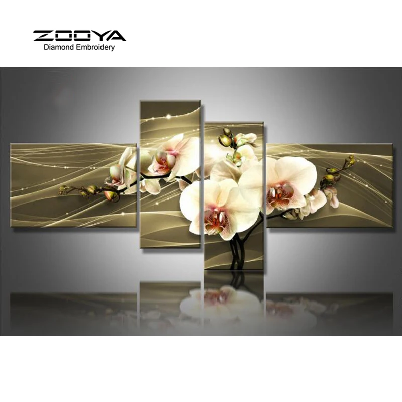 

ZOOYA Diamond Embroidery 5D DIY Diamond Painting 4PCS Calla Flower Diamond Painting Cross Stitch Rhinestone Mosaic BJ1506