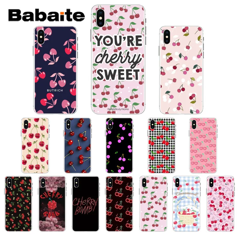 Babaite Fruit sherry sweet TPU Soft Phone Accessories Phone Case for Apple iPhone 7 8 6 6S Plus X XS MAX 5 5S SE XR Cellphones
