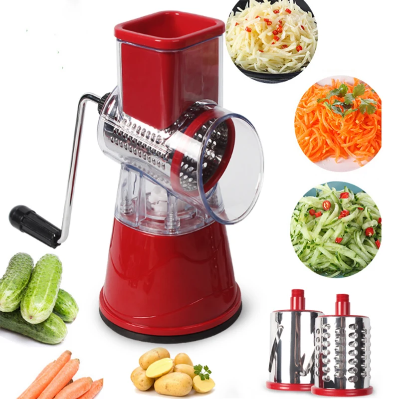 

Kitchen multi-function manual shredder Hand crank Roller Rotary grater Potato shredder slicer stainless steel easy clean A11278