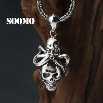

SOQMO Hiphop Animal Octopus Cross Pendant 100% 925 Sterling Silver Men Women Wedding Necklace Pendant Luxury Jewelry making