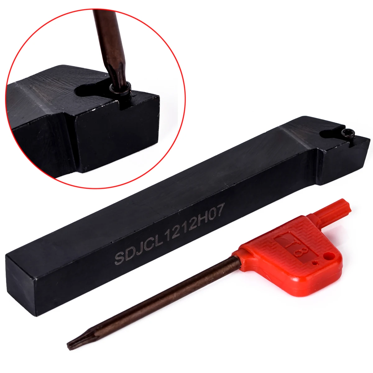 10pcs DCMT070204 Carbide Insert + 4pcs 12mm Boring Bar Tool Holder + 4pcs Wrench For Lathe Turning Tool