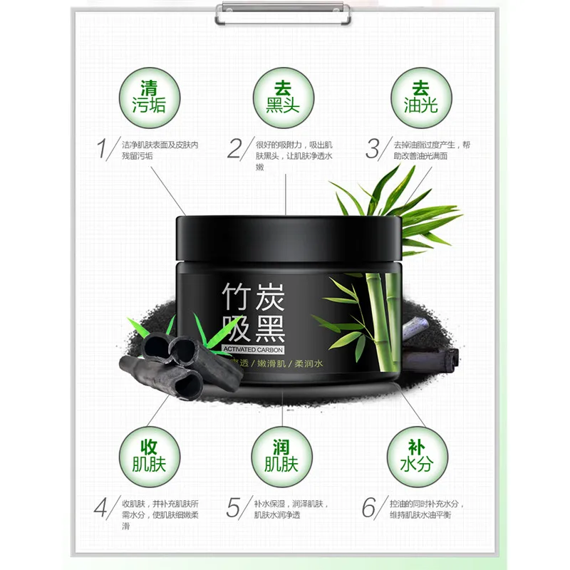 Моющаяся маска для лица BIOAQUA с бамбуковым углем увлажняющая контроля жирности