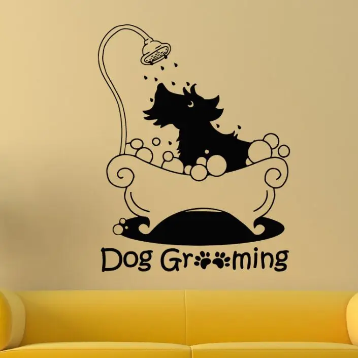 Dog Grooming Wall Sticker Pet Grooming Salon Wall Decal Vinyl Pets