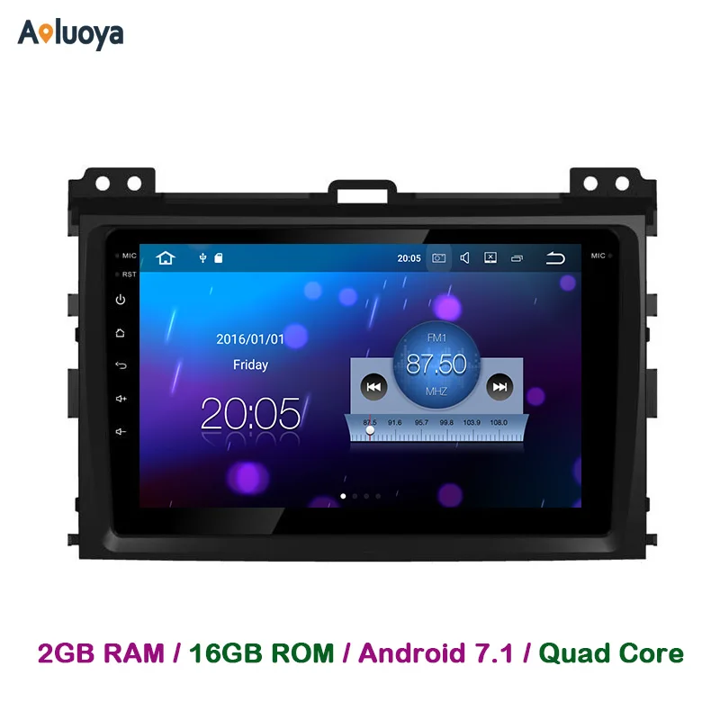 Aoluoya 2 ГБ Оперативная память Android 7 1 автомобиль DVD gps плеер для Toyota Prado 120 Land Cruiser 2004 2010