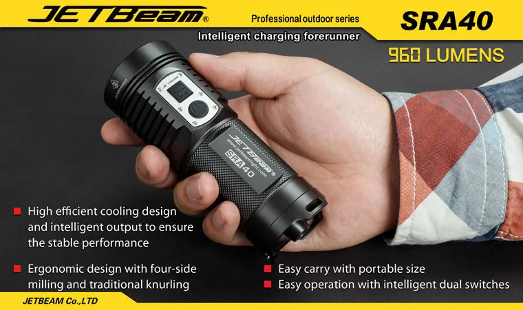 JETBEAM SRA40 Cree XM-L2 светодиодный фонарик 960 люмен фонарик на каждый день совместим с 4* AA батареей