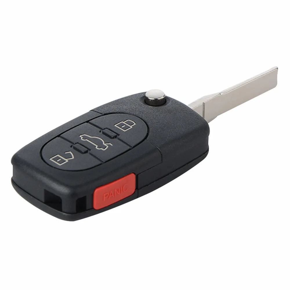 4 Buttons Flip Uncut Key Entry Remote Control Fob For Audi A6 S4 TT 4D0837231Ein Remote