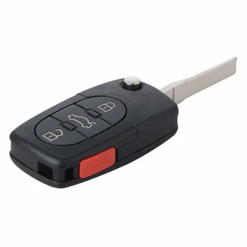 

4 Buttons Flip Uncut Key Entry Remote Control Fob For Audi A6 S4 TT 4D0837231E